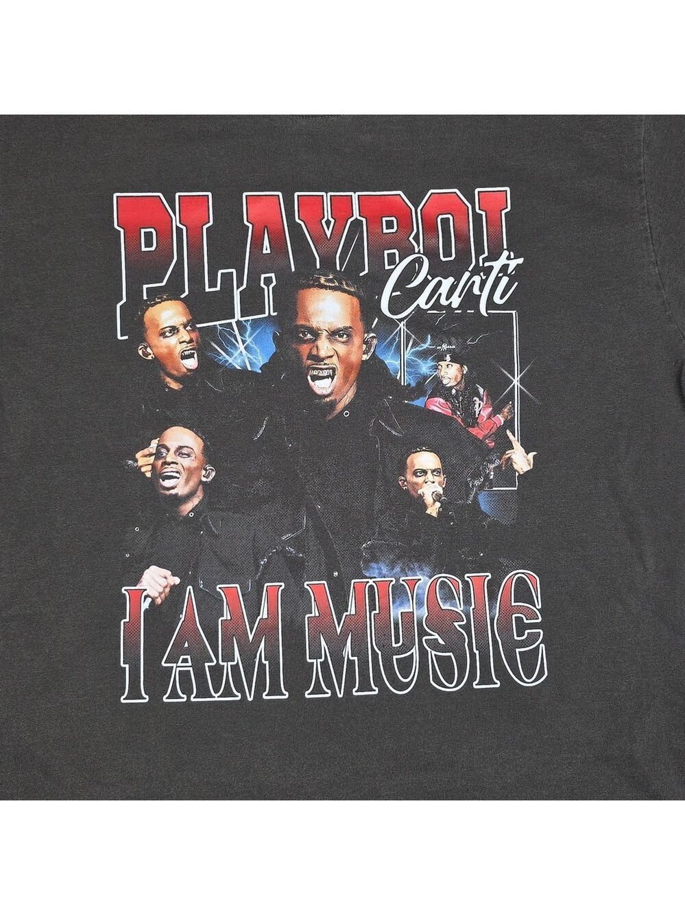 Black Graphic T-Shirt with Music Print - Picture 2 of 9